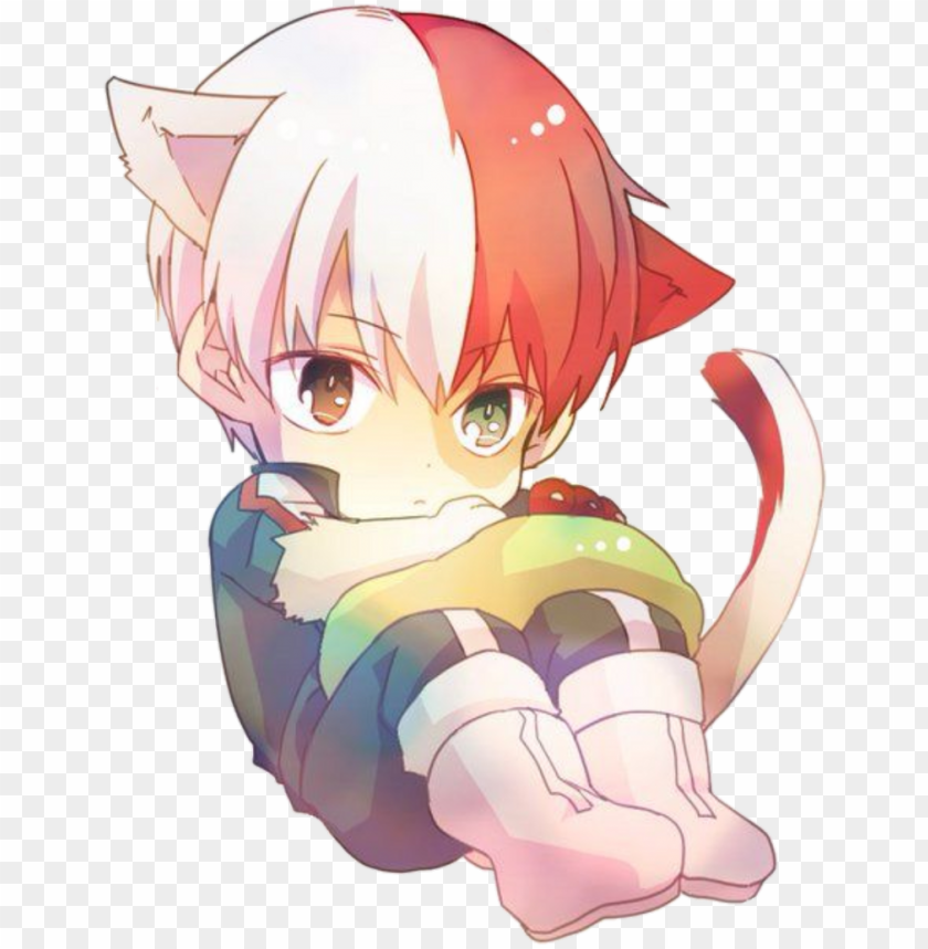 Shoto Todoroki Neko Art Png Image With Transparent Background Toppng - brown hair work of art hair coloring roblox art png clipart