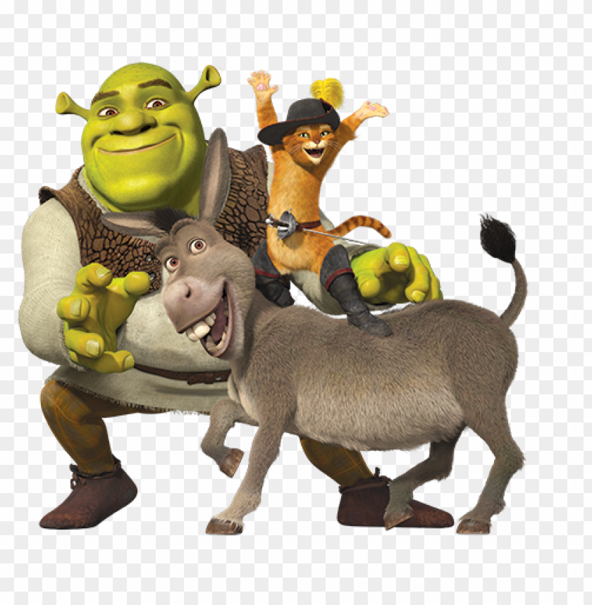 Shrek, animated characters, Donkey, Puss in Boots, DreamWorks