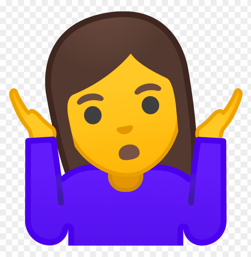 shrug emoji woman android clipart png photo - 35504