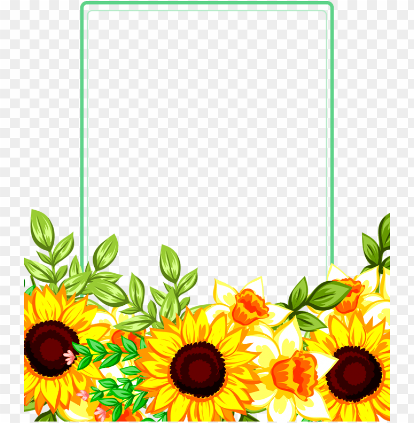 shutterstock 267488219 преобразованный sunflower border and frames PNG transparent with Clear Background ID 171824