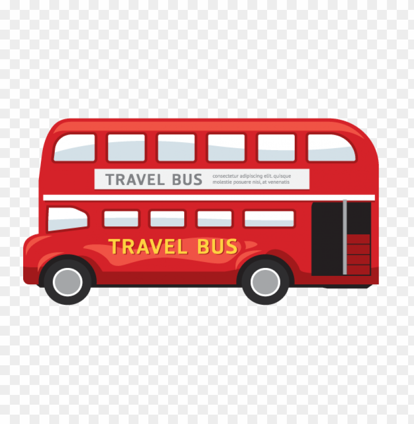 Side View Cartoon London Double Decker Bus PNG Image With Transparent Background@toppng.com