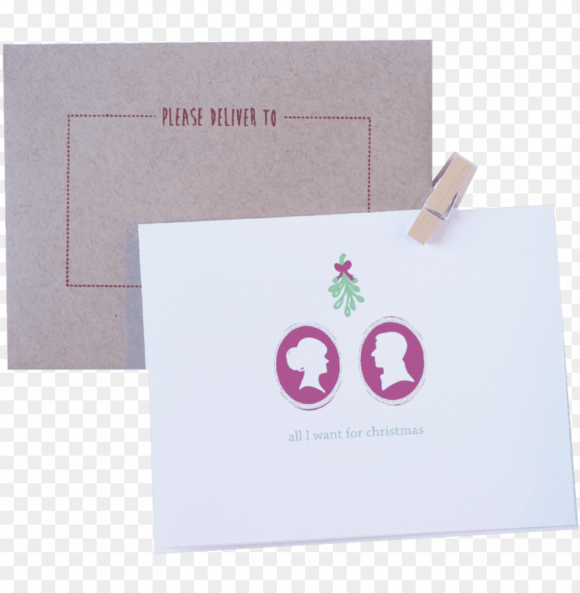 Silhouette All I Want For Christmas Is You Holiday Envelope PNG Image With Transparent Background