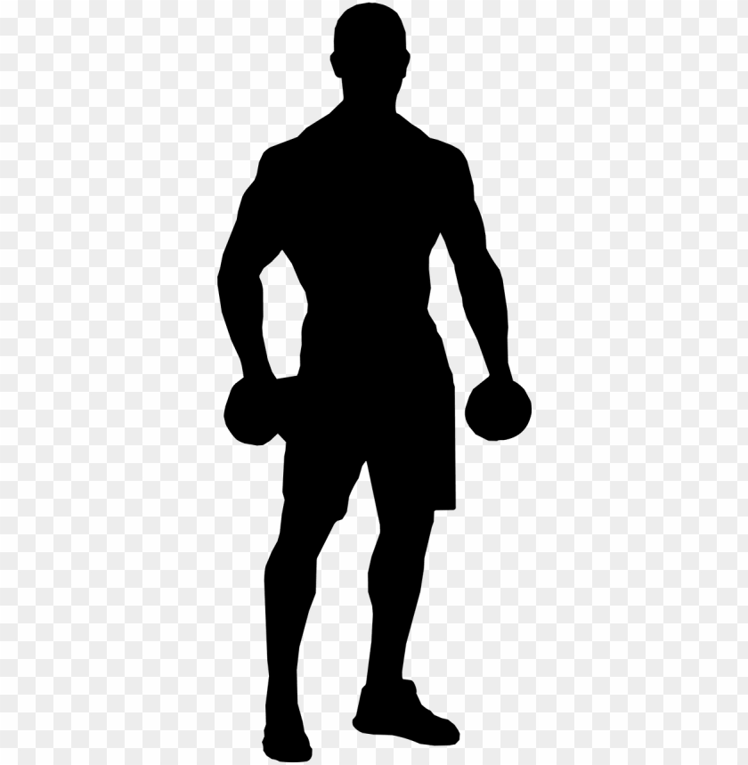 Silhouette Athletic Body Man Fitness Figure Vector Png Image
