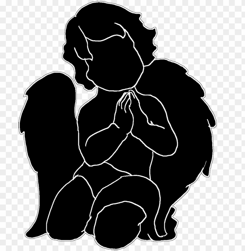 Download Silhouette Cute Angel Png Angel Baby Silhouette Png Image With Transparent Background Toppng