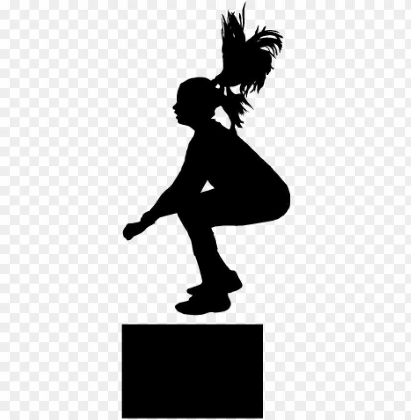 silhouette girl box jump crossfit silhouette PNG transparent with Clear Background ID 178918