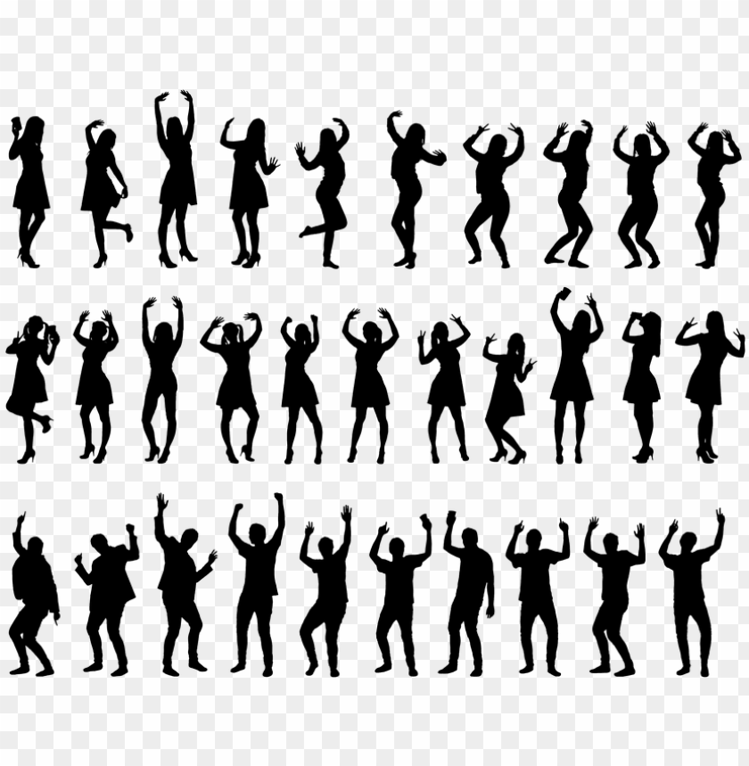 silhouette party people dancing men women happy people silhouette PNG transparent with Clear Background ID 199662