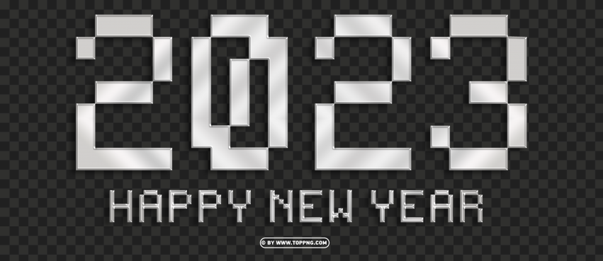 silver 2023 happy new year pixel design png,New year 2023 png,Happy new year 2023 png free download,2023 png,Happy 2023,New Year 2023,2023 png image