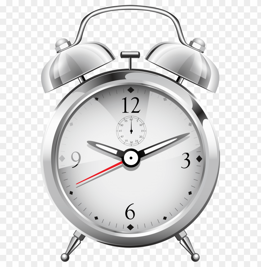 Silver Alarm Clock Clipart Png, Silver Alarm Clock
