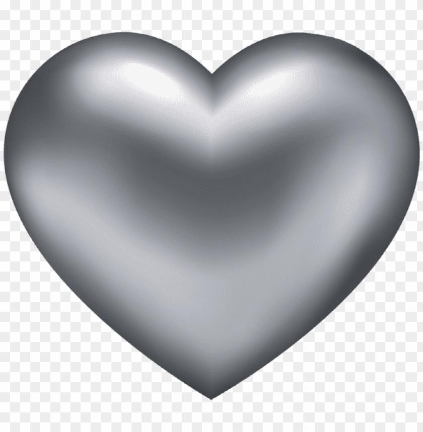 silver heart png - Free PNG Images - 39603