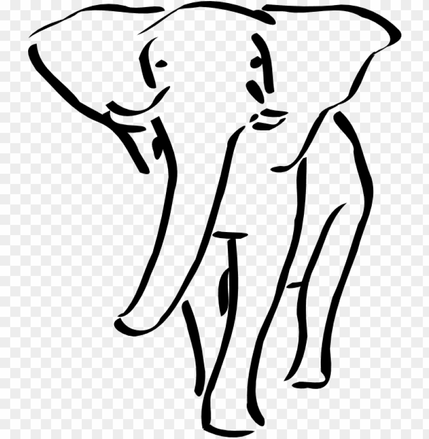 Cute simple elephant drawing