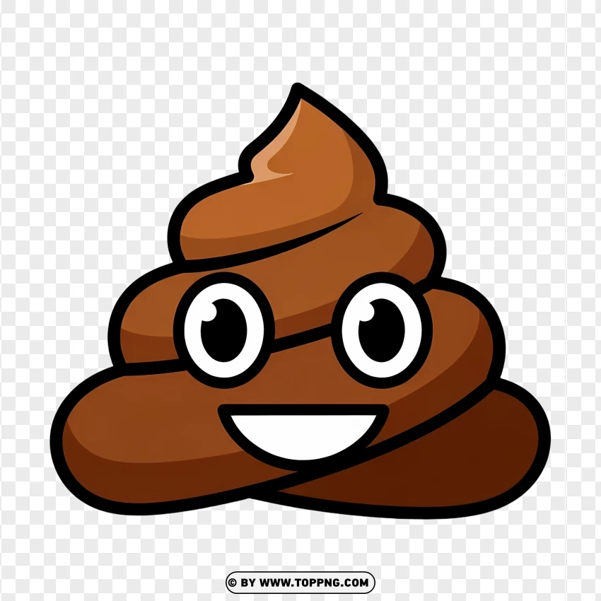 Simple Vector Poop Emoji With Clean Lines PNG Transparent Background