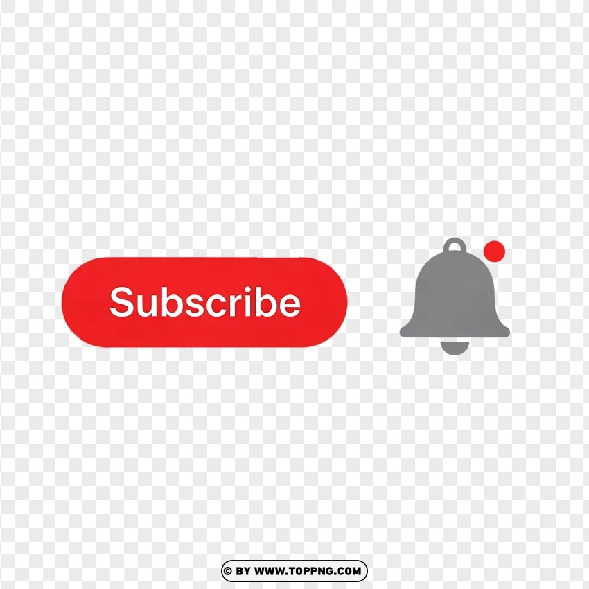 Simple Youtube Subscribe And Bell Symbol PNG Transparent Background