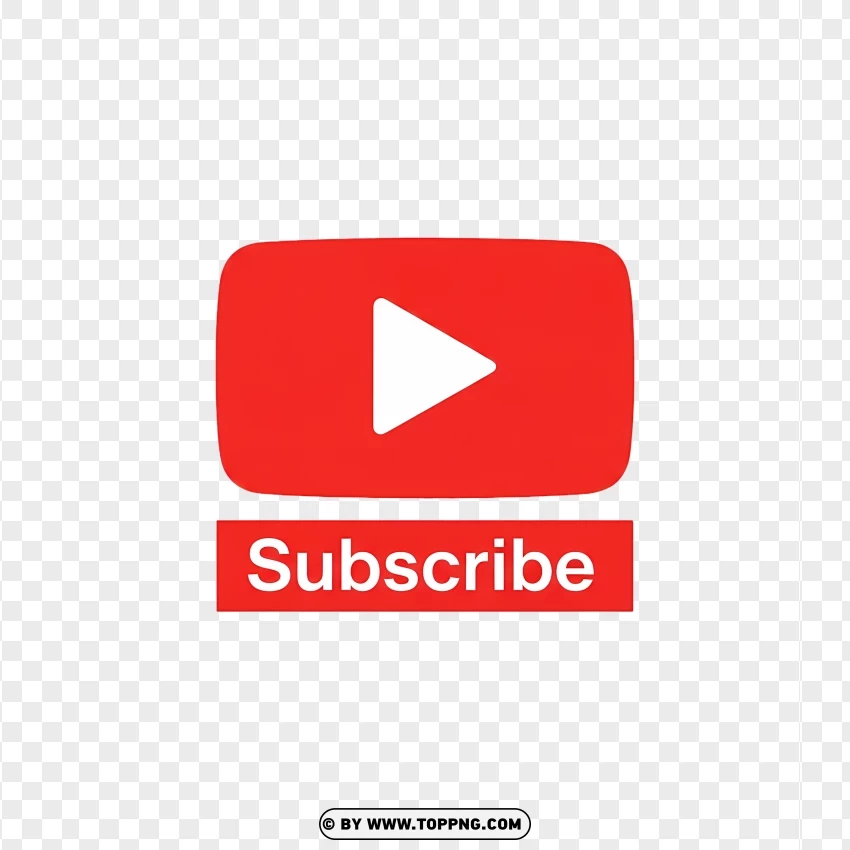 Simple Youtube Subscribe Badge PNG Transparent Background