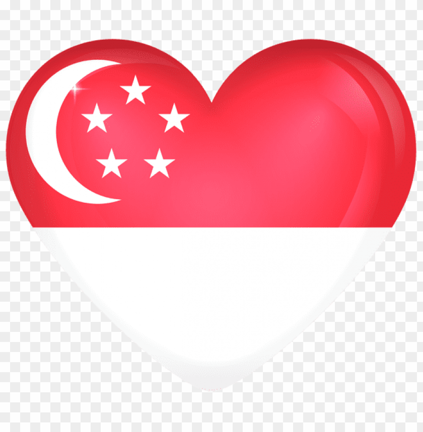 Download singapore large heart flag clipart png photo  @toppng.com