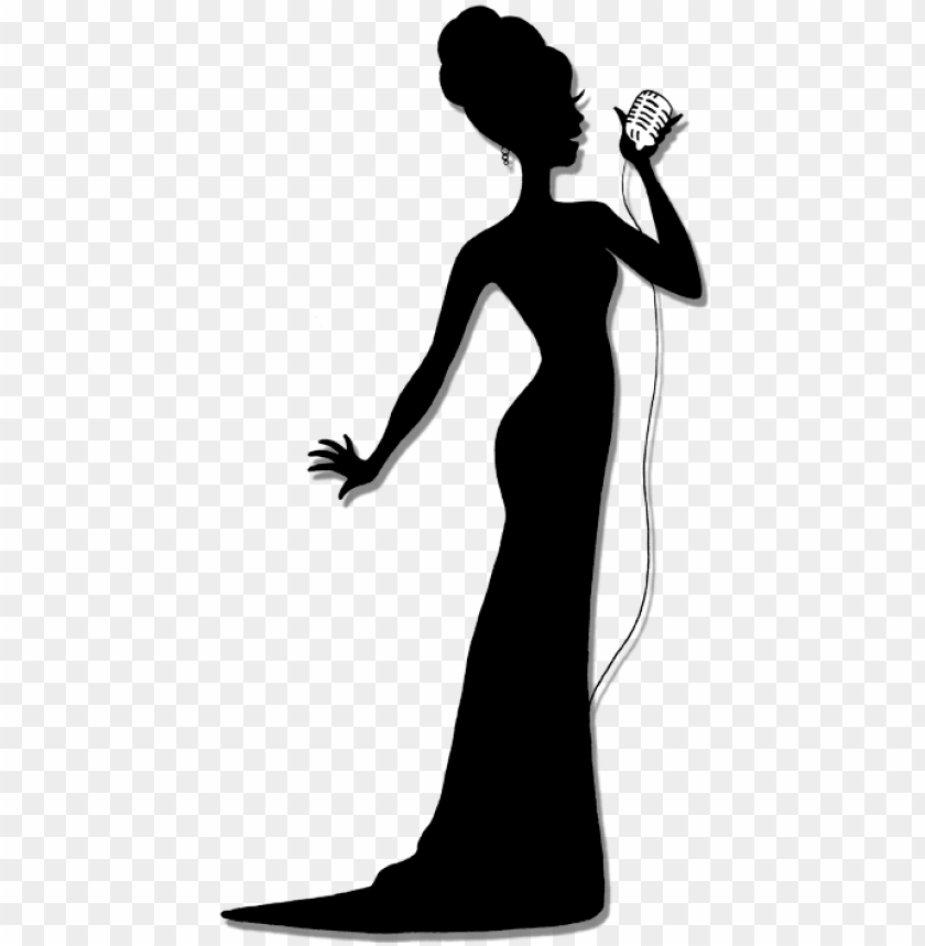 singer silhouette png - jazz singer female silhouette PNG image with transparent background@toppng.com