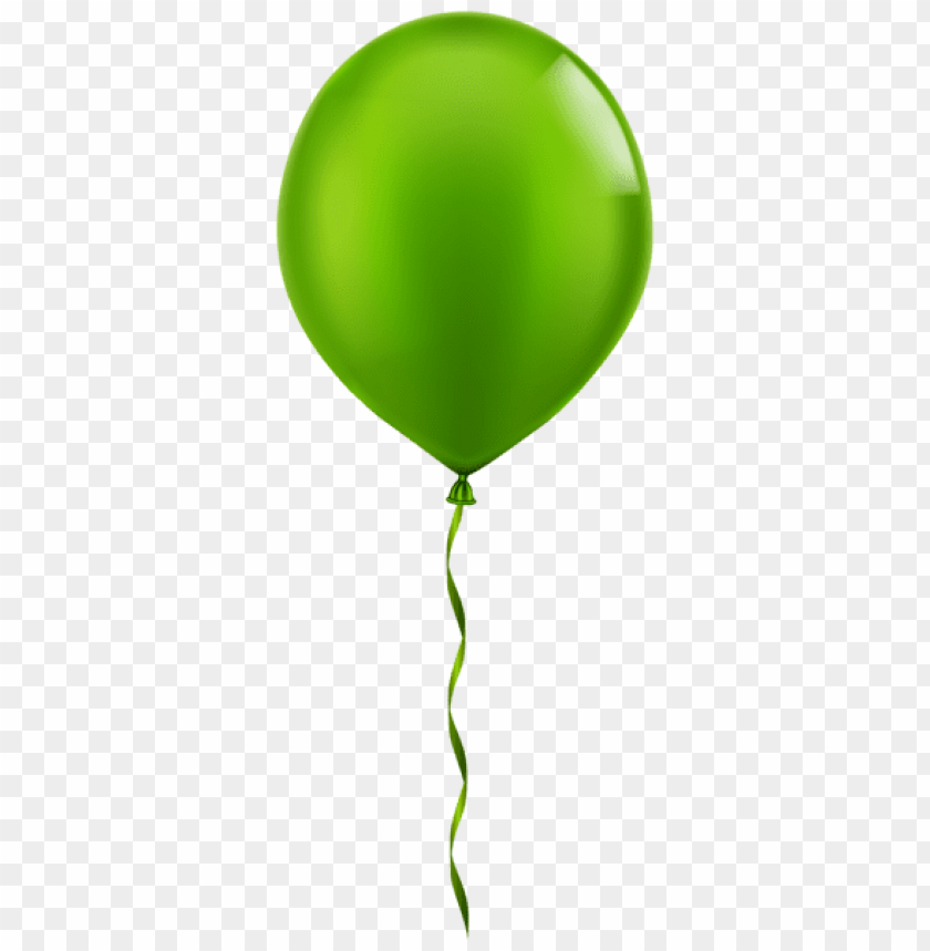 Transparent Background PNG of single green balloon - Image ID 41939