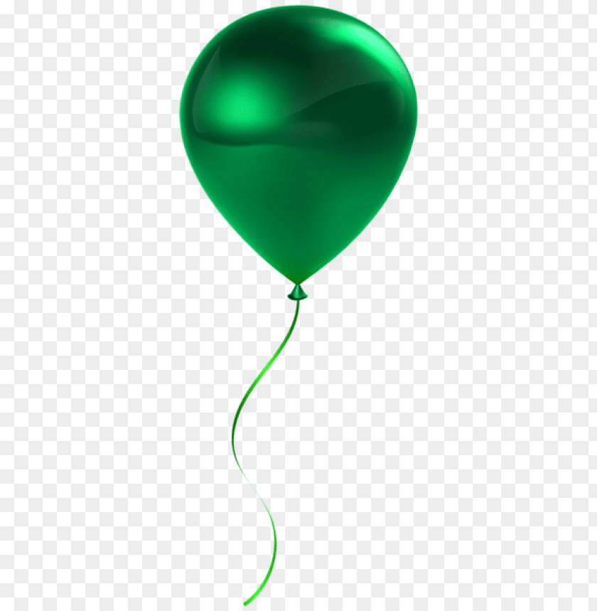 Transparent Background PNG of single green balloon transparent - Image ID 41974