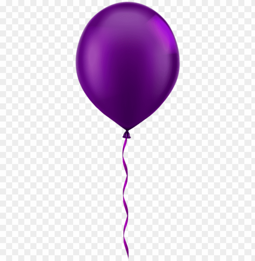Transparent Background PNG of single purple balloon - Image ID 41941