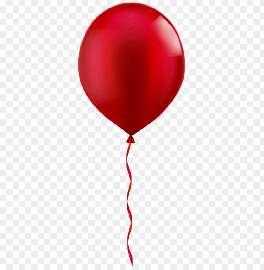 Transparent Background PNG of single red balloon - Image ID 41936