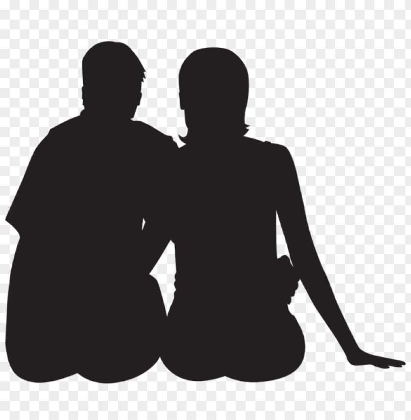 Transparent sitting couple silhouette PNG Image - ID 47836