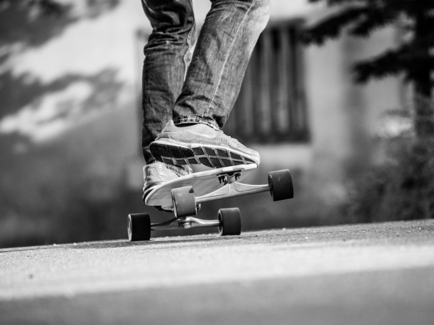 skateboard, skate, bw, legs, sneakers