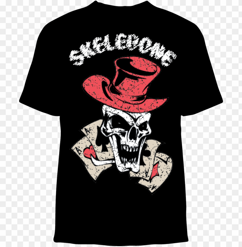skelebone short sleeve t shirt 4 aces skull roupa de marca PNG transparent with Clear Background ID 444401