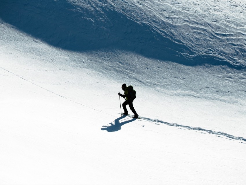 skier, snow, climb, winter, sport