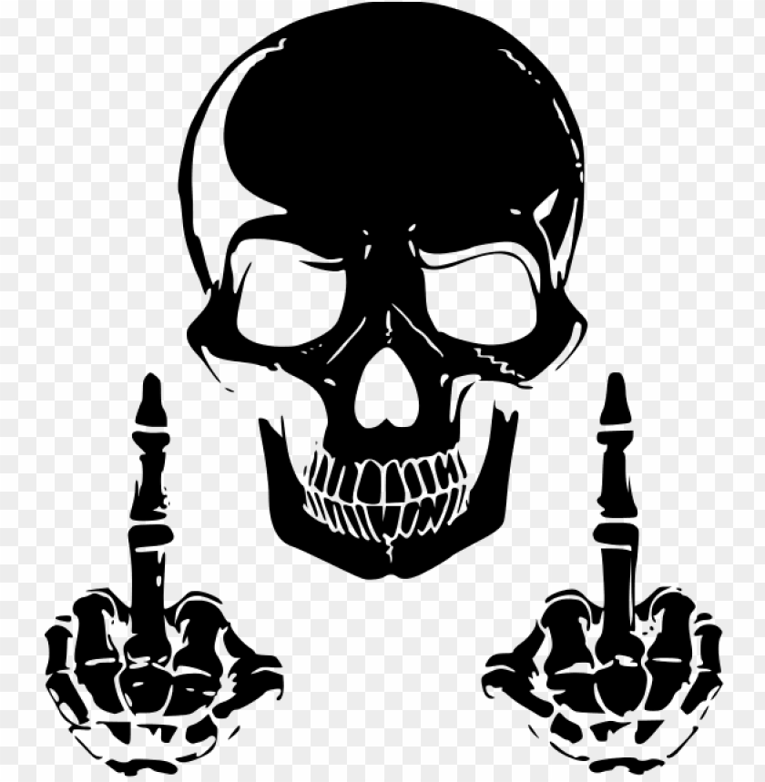 Download Skull Clipart Wicked Skulls With Middle Fingers Png Image With Transparent Background Toppng