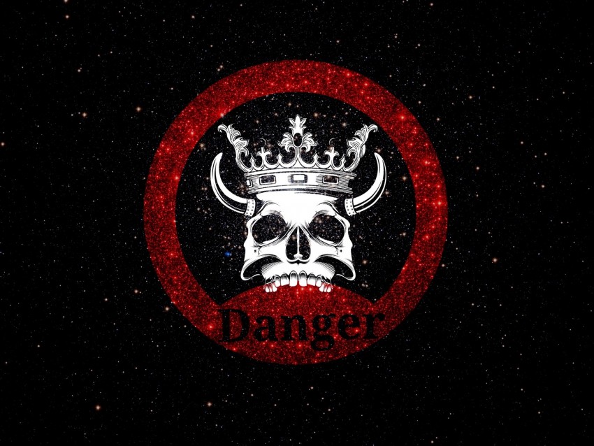 Skull Crown Danger Inscription Shine Png - Free PNG Images