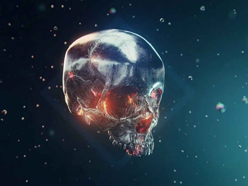 skull, form, cyberpunk, futurism