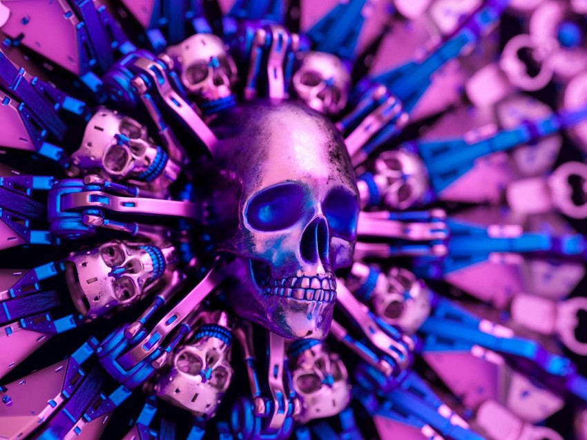 Skull Glitter Metal Shape Png - Free PNG Images