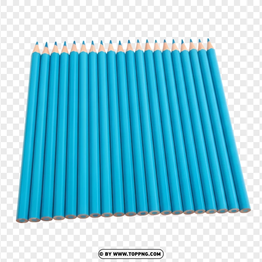 Sky Blue Coloring Pencils Set PNG Transparent Background