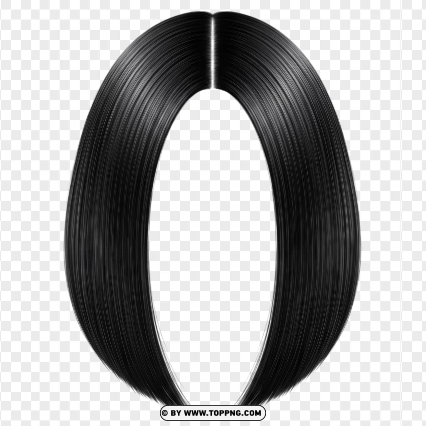 Straight sleek bob – black, jaw length, smooth