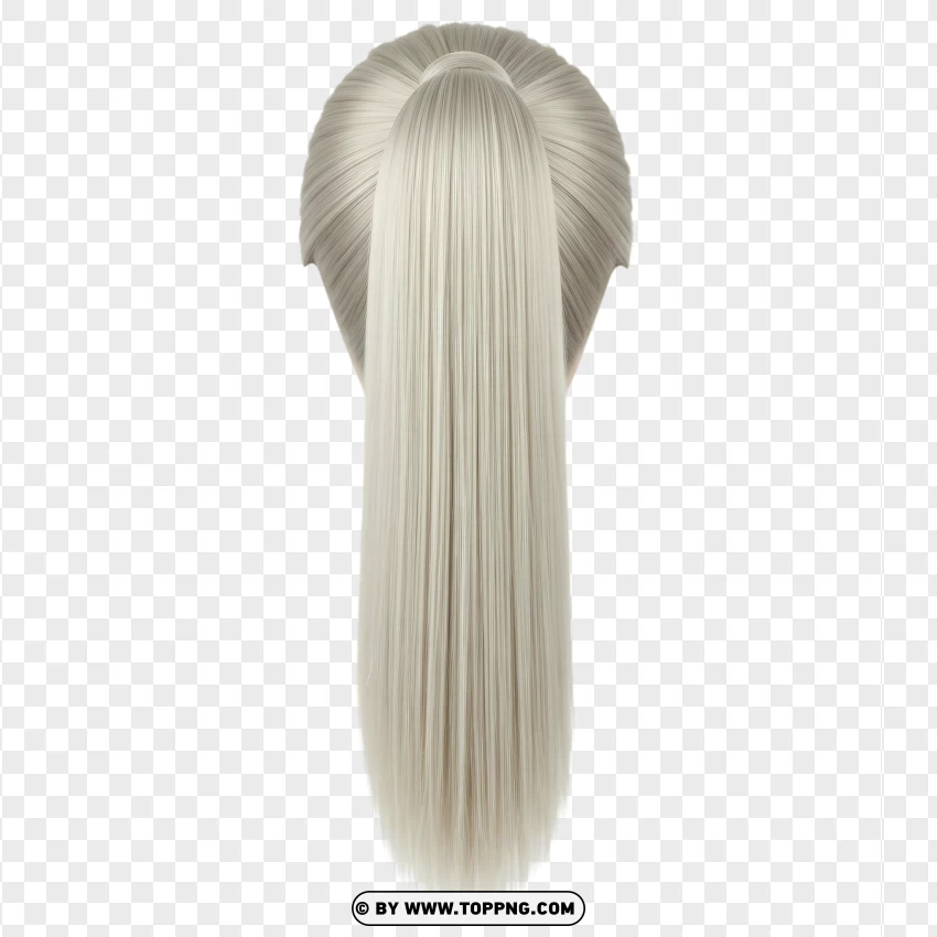 High sleek ponytail – platinum blonde, straight and tight