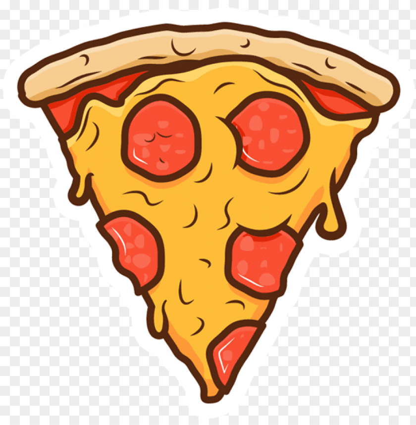 Slice Sticker Just Stickers Pizza Slice Cartoon PNG Image With Transparent Background