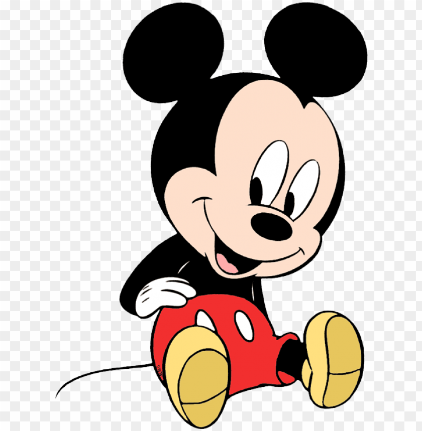 Sliding Cute Baby Mickey PNG Image With Transparent Background