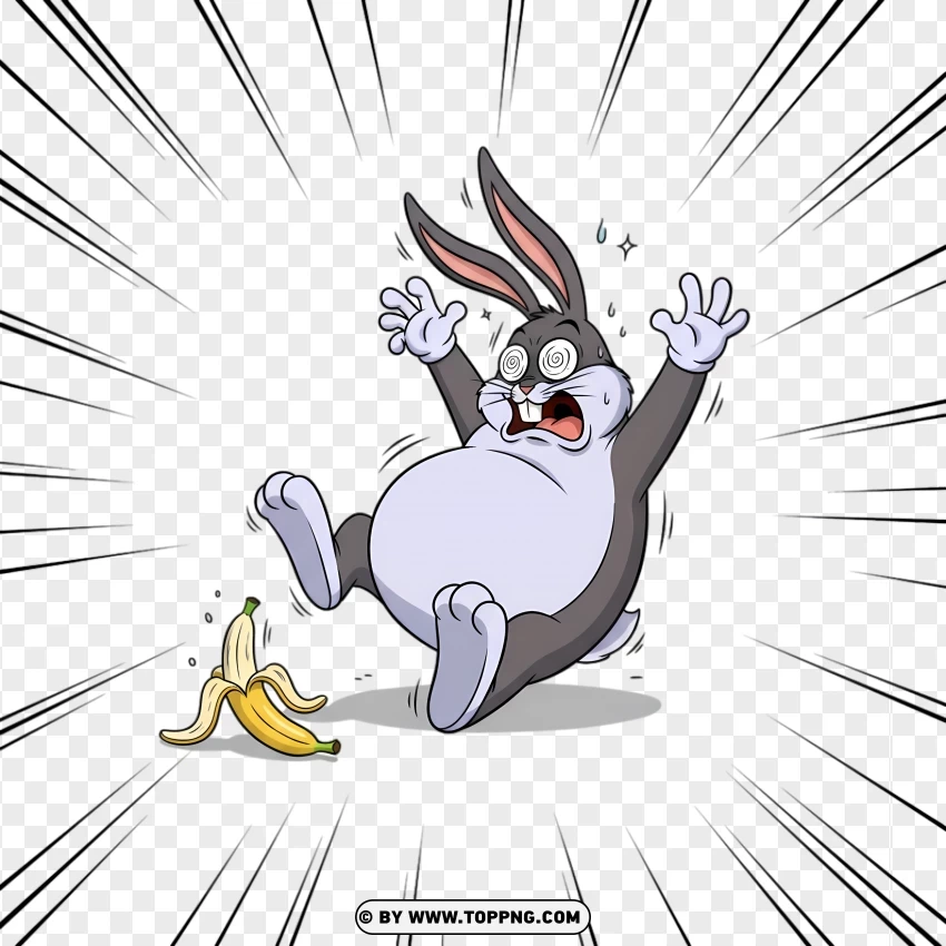 Slipping On A Banana Anime Chungus PNG Transparent Background