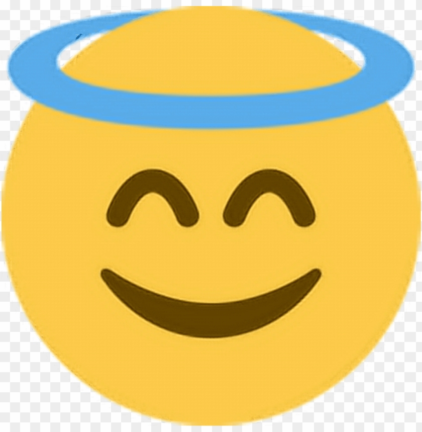 free PNG #smile #angel #happy #halo #emoji #emot #face #expression - emoji de angel PNG image with transparent background PNG images transparent