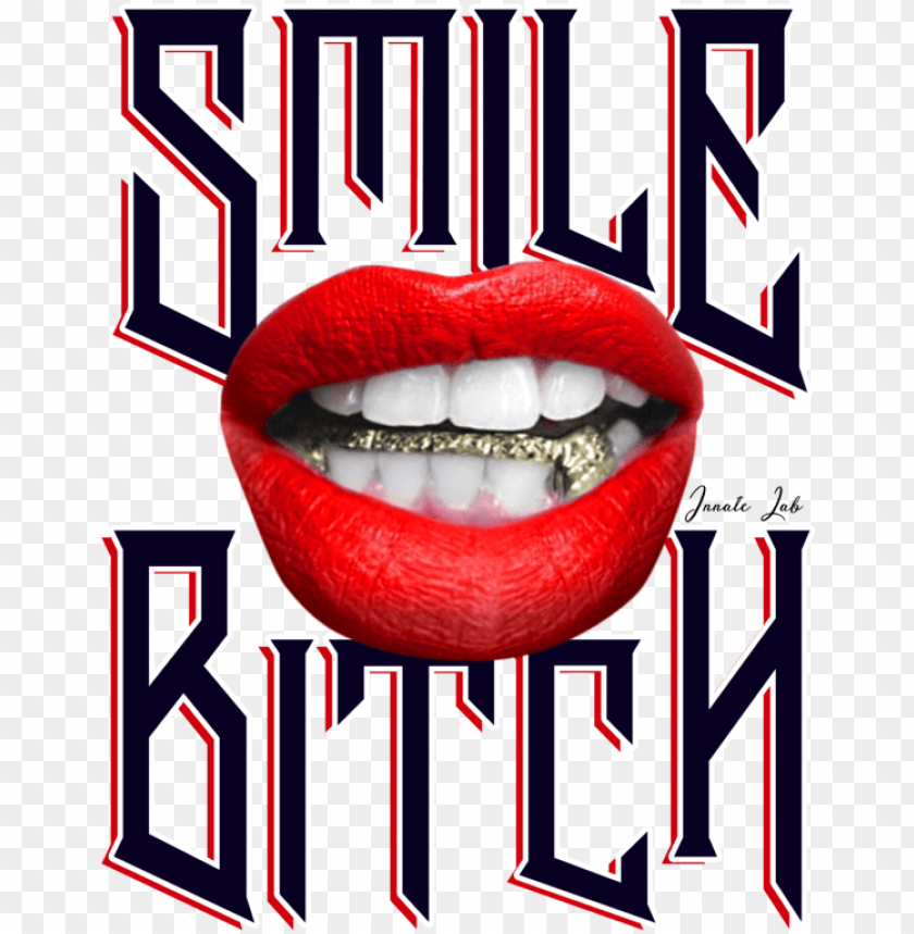 Smile Bitch Female Grillz Gold Lips Air Jordan 13 He PNG Image With Transparent Background