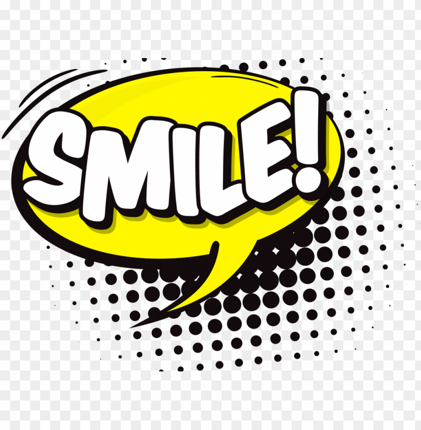 Smile Expression Comic Stickers Pop Art PNG Image With Transparent Background