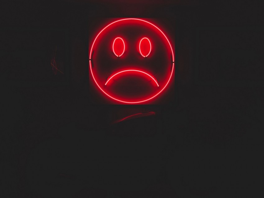Smile Smiley Sad Neon Red Dark Background Toppng - wallpaper neon red roblox logo
