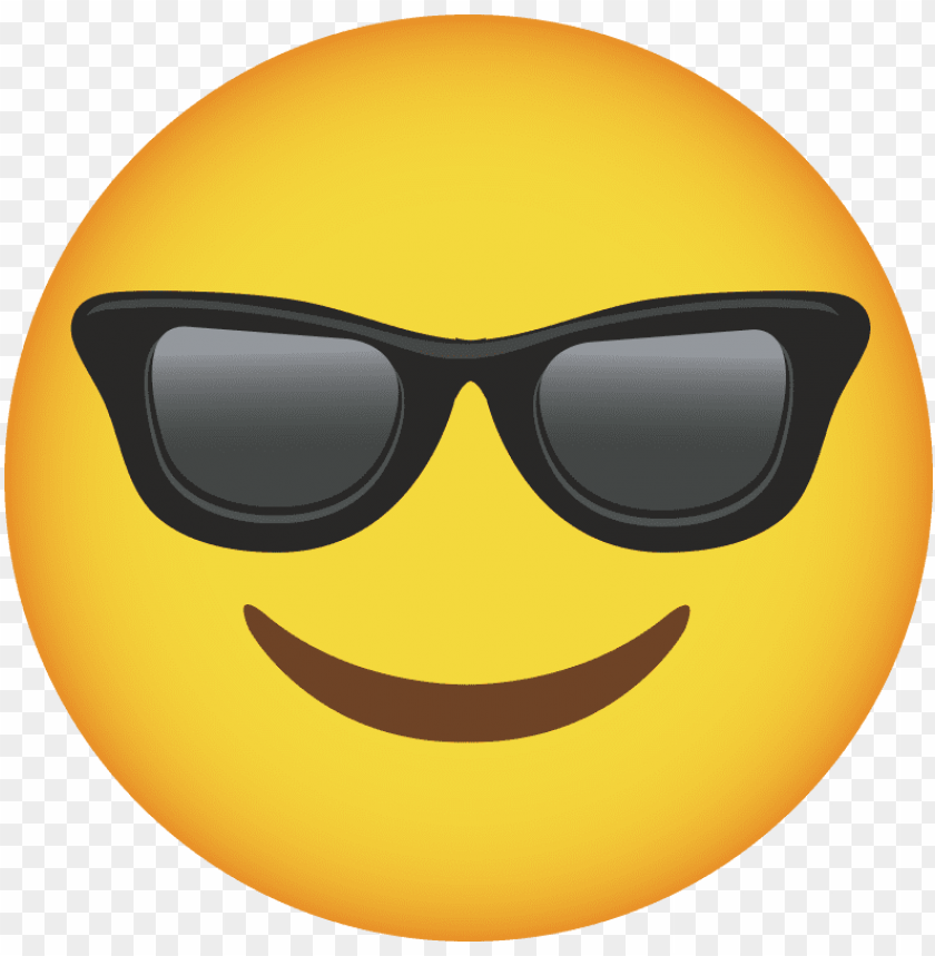 smiling face with sunglasses - cool emojis no background PNG image with transparent  background | TOPpng