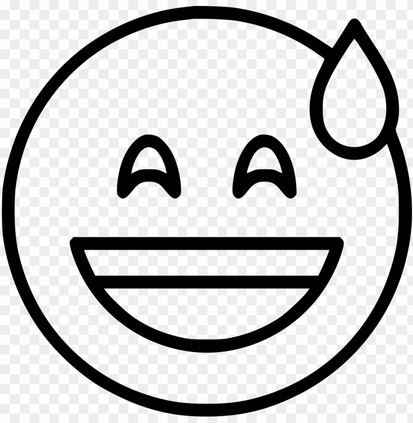 free PNG smiling with open mouth and cold sweat svg png icon - smile outline PNG image with transparent background PNG images transparent