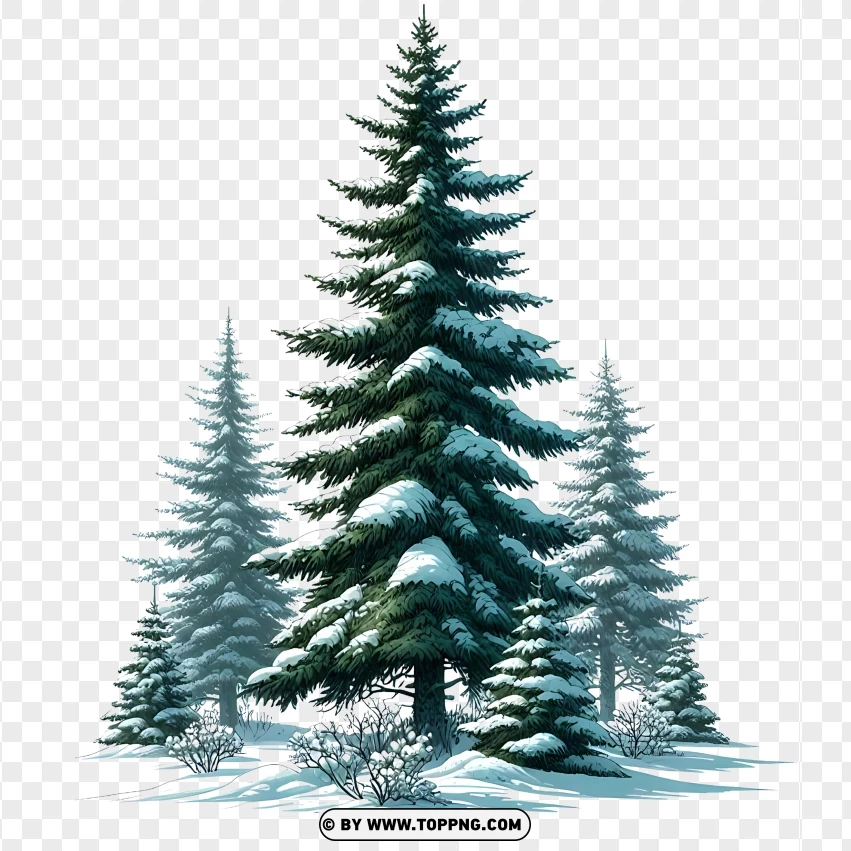 Winter , Pine Trees ,Serene Winter