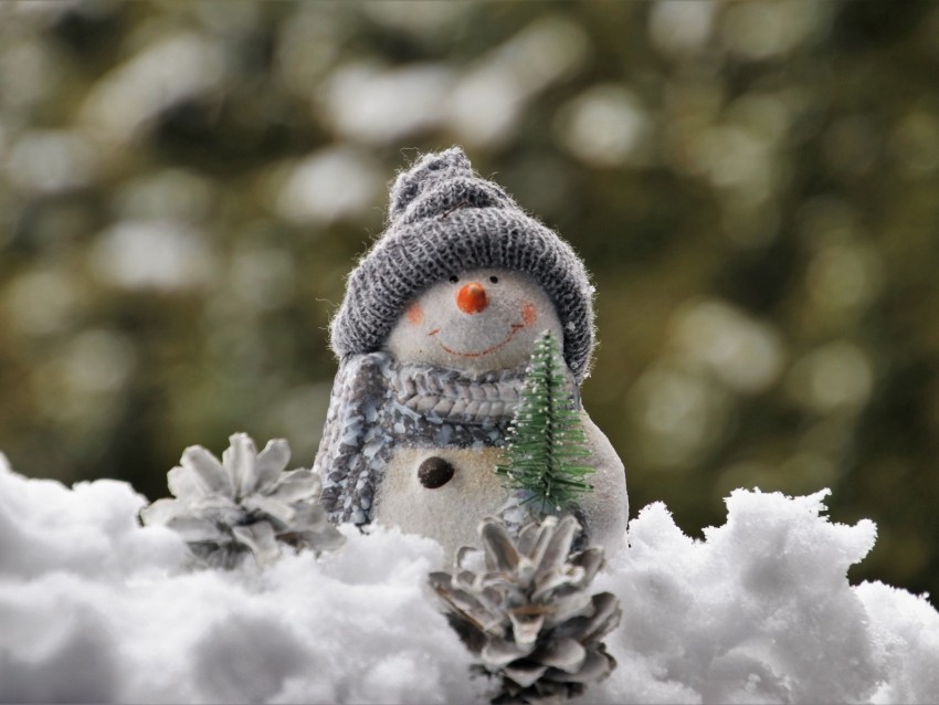 snowman, snow, figurine, toy, new year, christmas