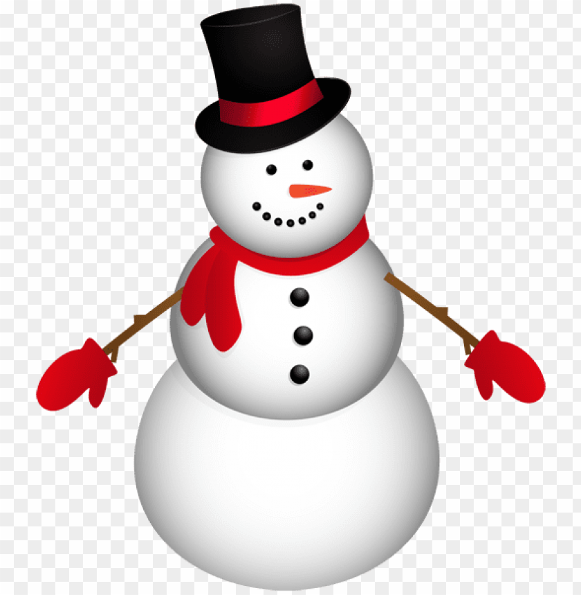 snowman with red scarf PNG Images 40824