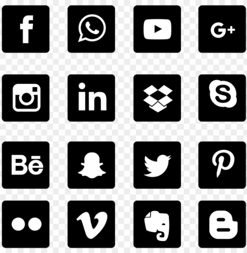 social media icons set network background - white social media icons transparent background free PNG image with transparent background@toppng.com