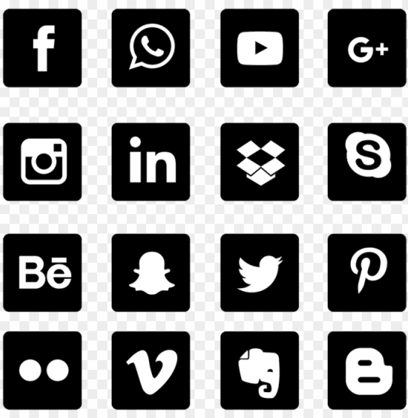 social media icons set network background - white social media icons  transparent background free PNG image with transparent background | TOPpng