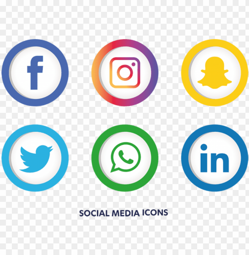 Social Media Icons Set Social Media Icon And - Facebook Instagram Whatsapp PNG Transparent Background