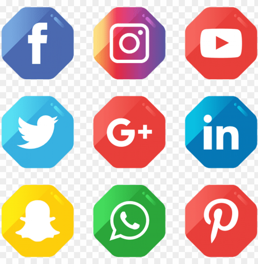 Social Media Icons Set Vector Social Media Icon - Information Technology Flat Icons Png - Free PNG Images